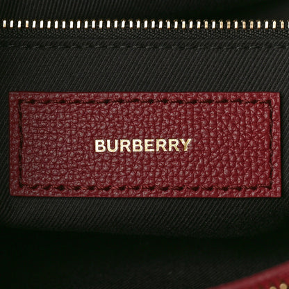 Burberry Grainy Calfskin House Check Medium Banner Tote Mahogany Red 7 of 9