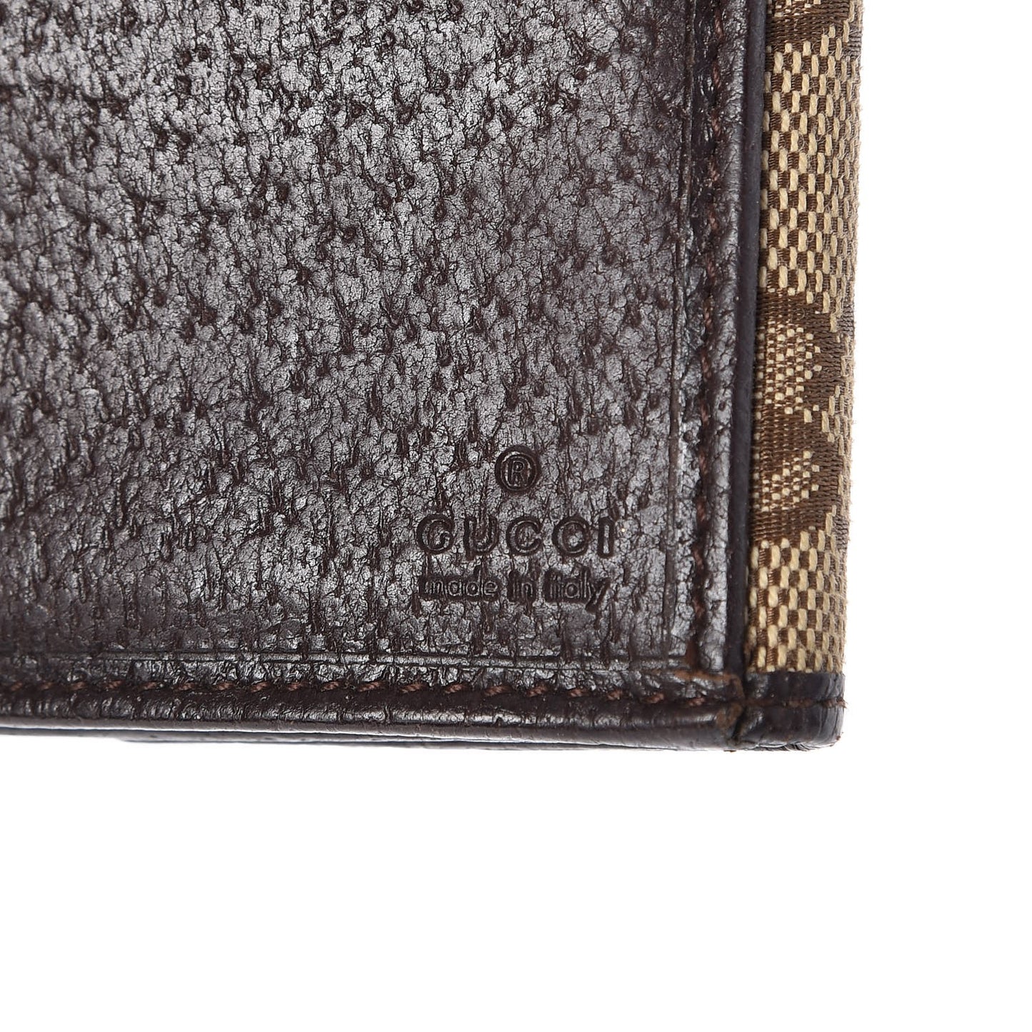 Monogram Metal Bar Continental Flap Wallet Beige Ebony Dark Brown