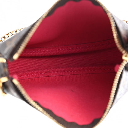 Louis Vuitton Monogram 2019 Christmas Animation Mini Courchevel Pochette Accessories Fuchsia 5 of 8