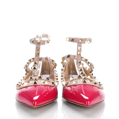 Valentino Garavani Patent Rockstud Cage Ballerina Flats 39.5 Cyclamin Poudre 2 of 8