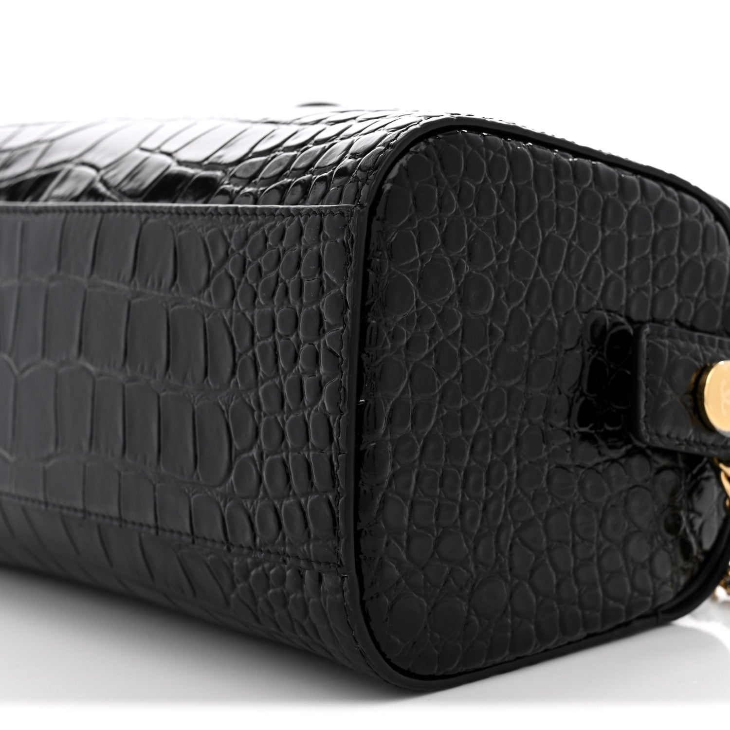Chanel Crocodile Embossed Quilted Turn Around Clutch With Chain Black 10 of 10
