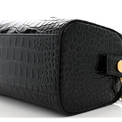 Chanel Crocodile Embossed Quilted Turn Around Clutch With Chain Black 10 of 10