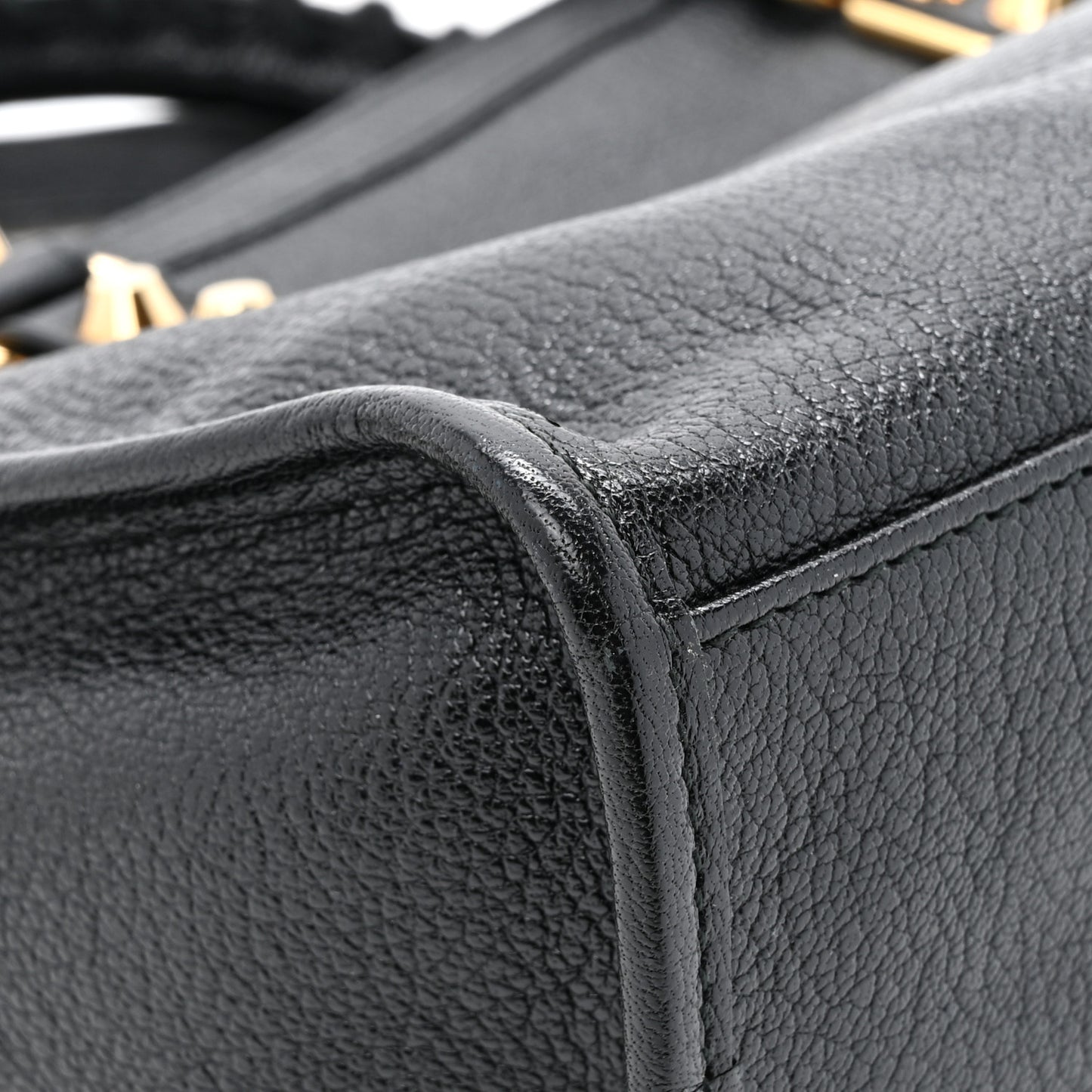 Chevre Gold Metallic Edge Hardware S City Black