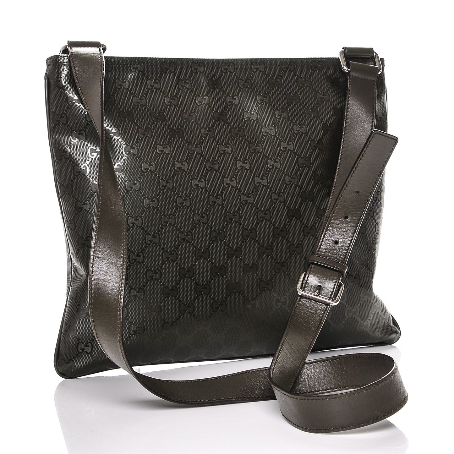 Imprime Monogram Medium Flat Messenger Bag Military