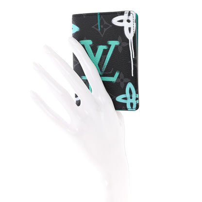 Louis Vuitton Monogram Eclipse LV Graffiti Pocket Organizer Green Lights 2 of 6