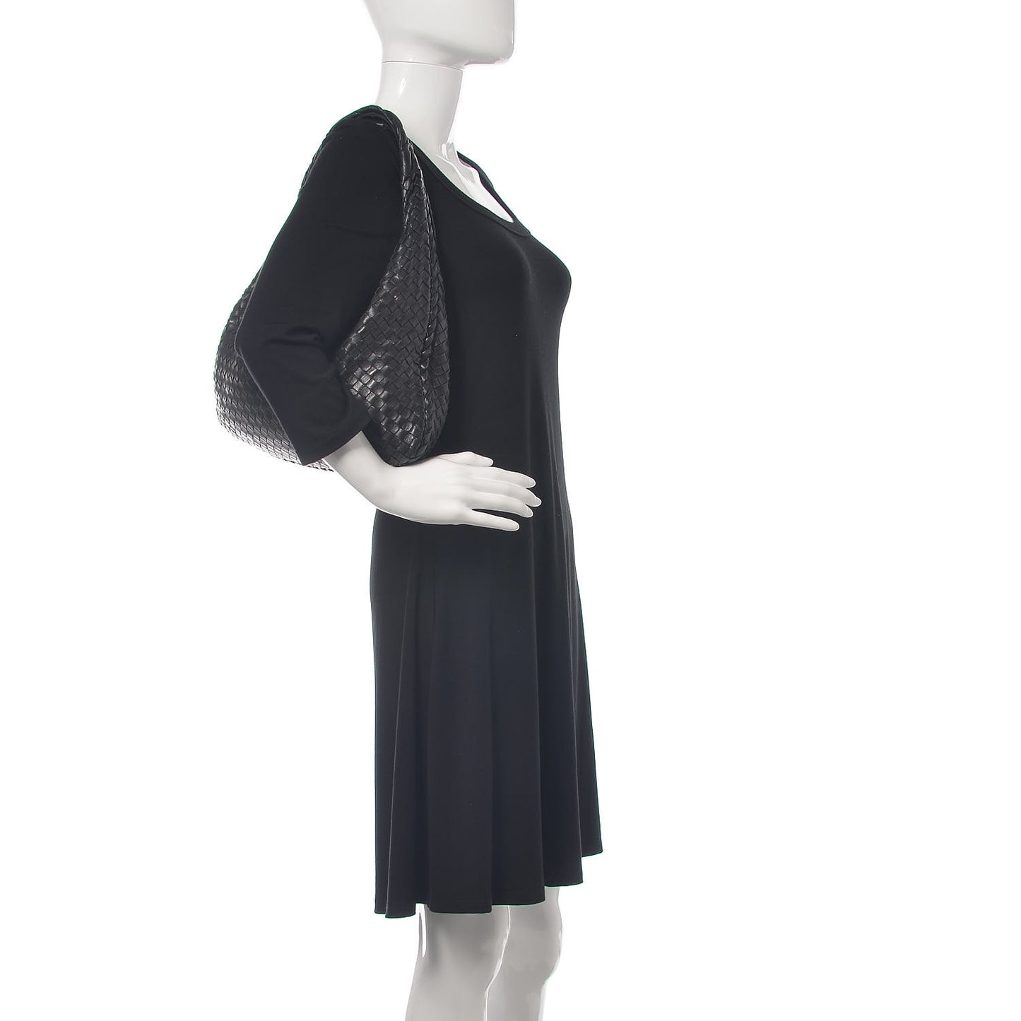 Nappa Intrecciato Medium Veneta Hobo Black
