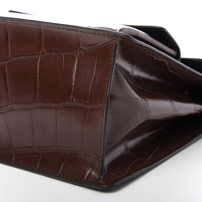 Marc Jacobs Calfskin Crocodile Embossed Uptown Shoulder Bag Brown 7 of 8
