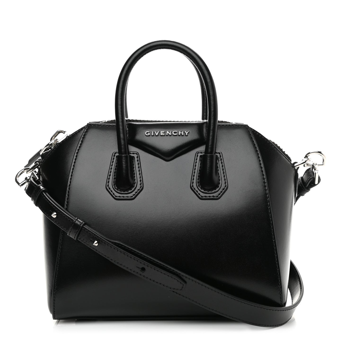Shiny Lord Calfskin Mini Antigona Black