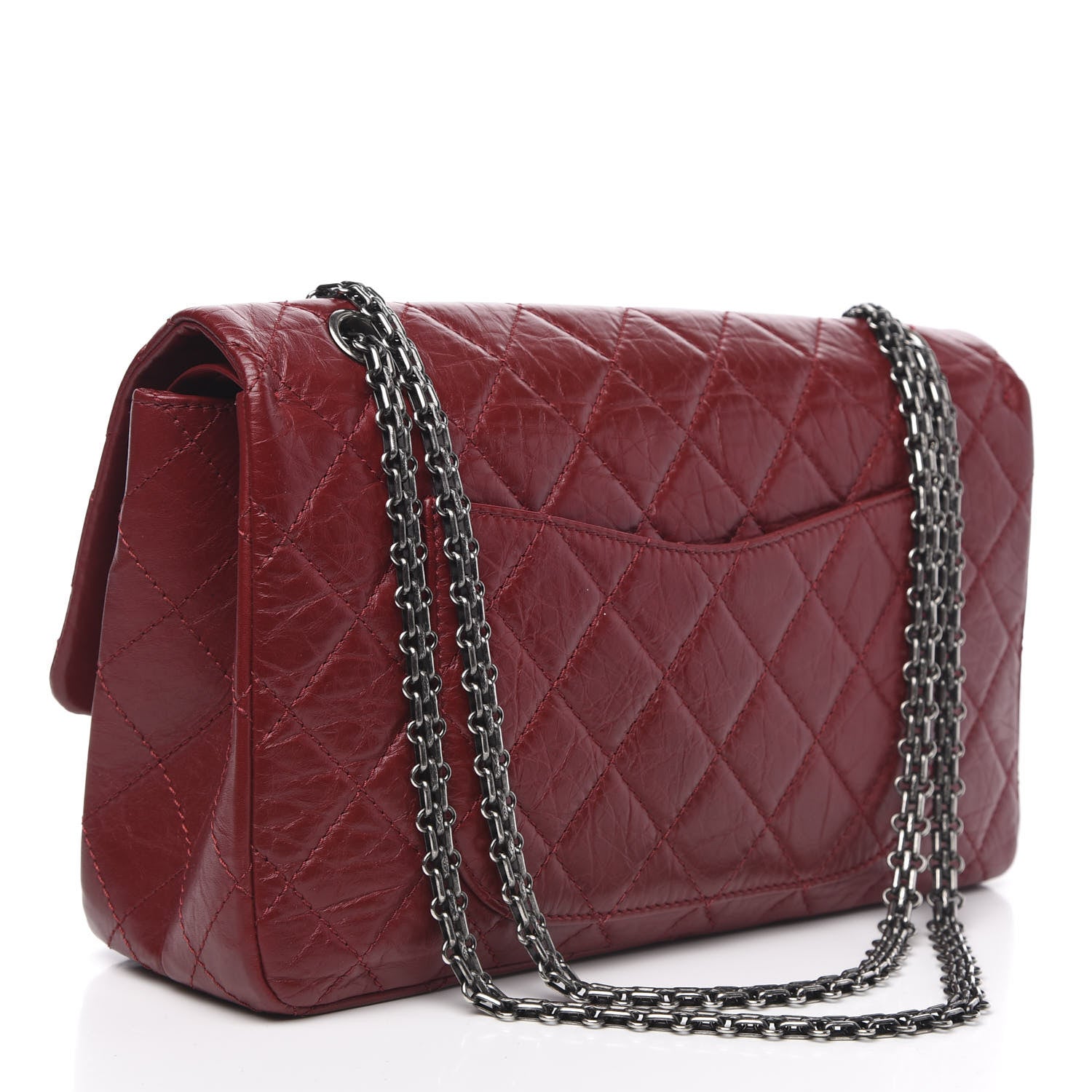 Chanel Aged Calfskin Quilted 2.55 Reissue 227 Flap Red 4 of 13