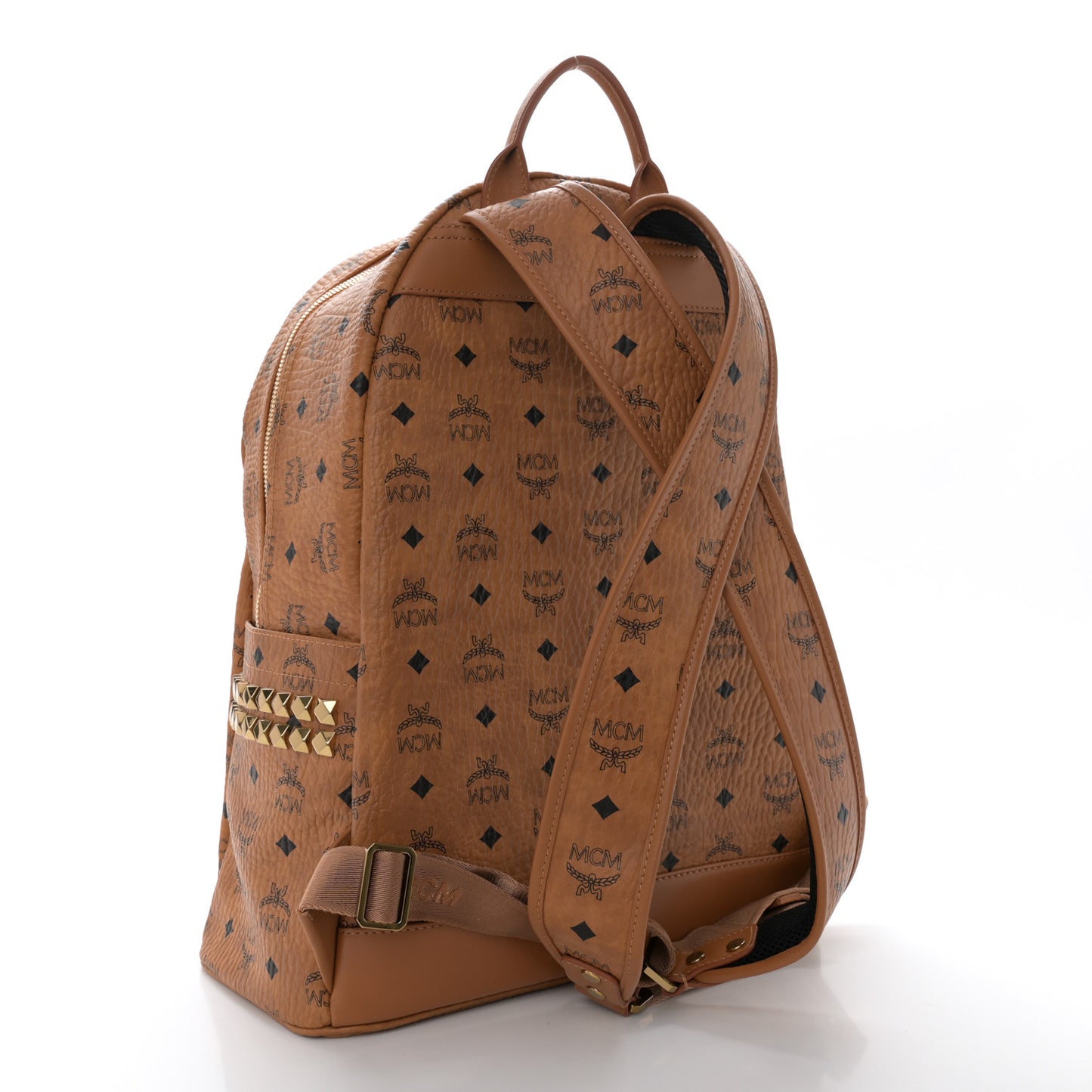 Visetos Medium Side Studs Stark Backpack Cognac