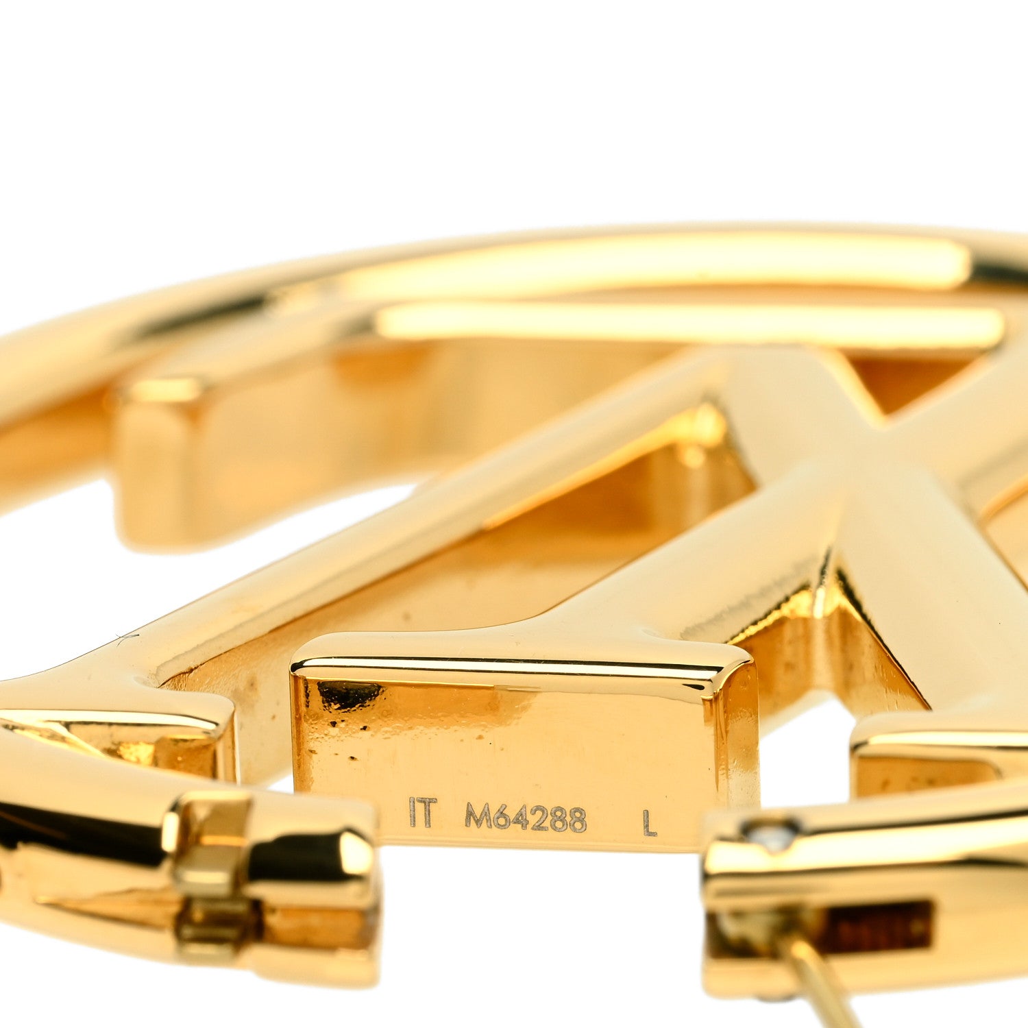 Louis Vuitton Metal Louise Hoop Earrings Gold 4 of 5