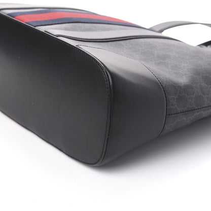 Gucci GG Supreme Monogram Web Tote Black Grey 10 of 11