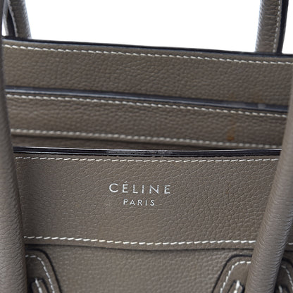 Celine Drummed Calfskin Micro Luggage Souris 13 of 22