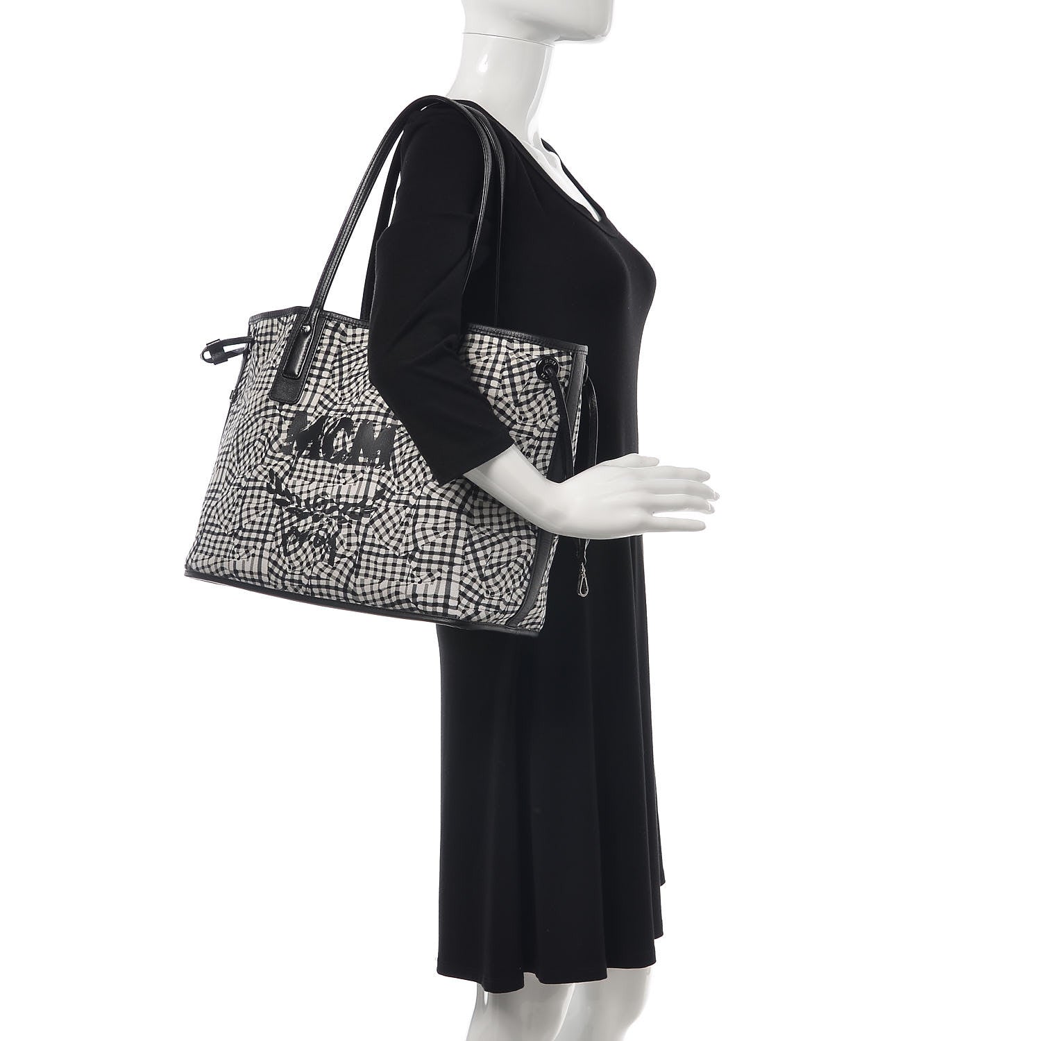 MCM Visetos Medium Liz Reversible Shopper Tote Black 2 of 11