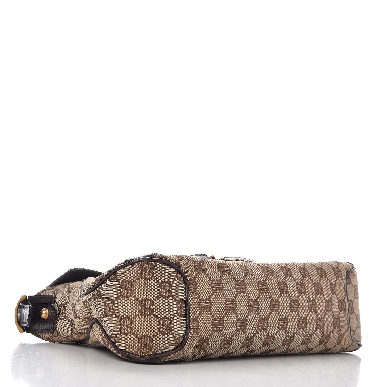 Gucci Monogram Horsebit Chain Flap Shoulder Bag Brown 4 of 12