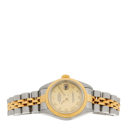 Rolex Stainless Steel 18K Yellow Gold 26mm Oyster Perpetual Datejust Watch Champagne Roman 69173 2 of 4