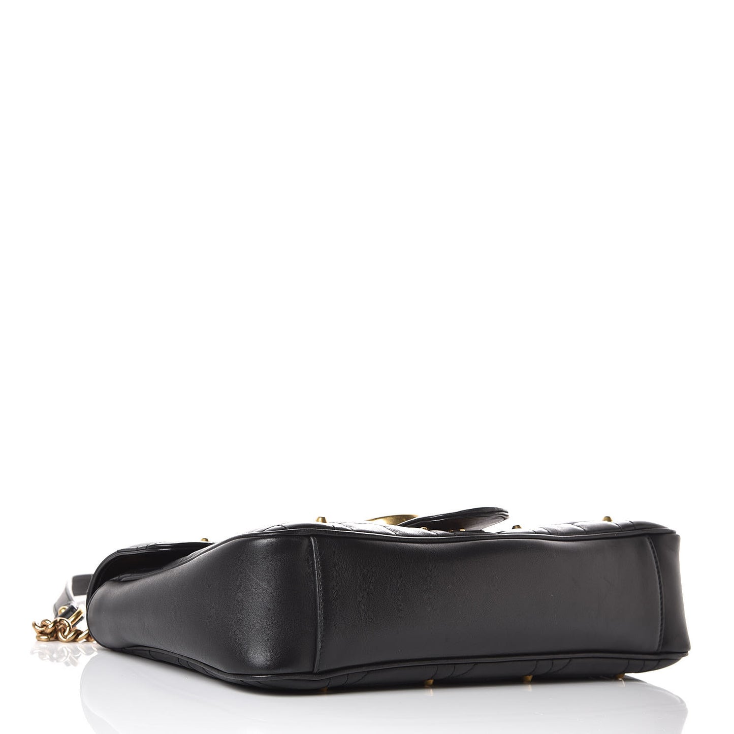 Calfskin Matelasse Studded Medium GG Marmont Shoulder Bag Black