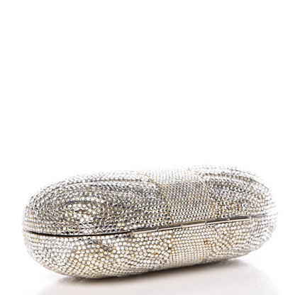 Judith Leiber Swarovski Crystal Minaudiere Clutch Silver 4 of 16