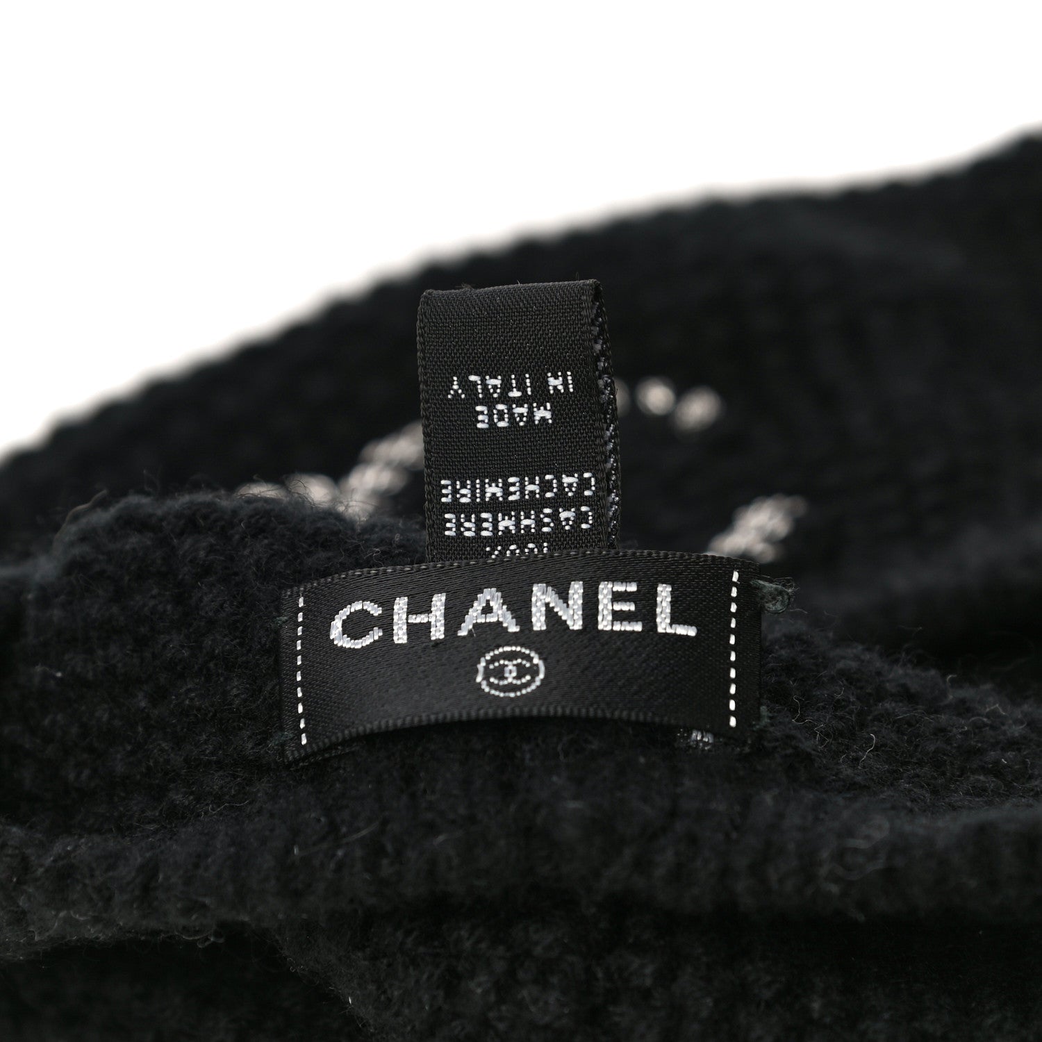 Chanel Cashmere CC Beret Black 5 of 6