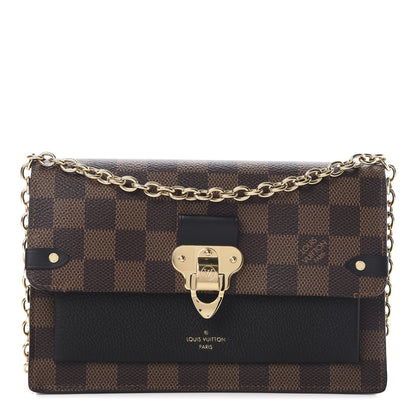 Louis Vuitton Damier Ebene Vavin Chain Wallet Black 1 of 11