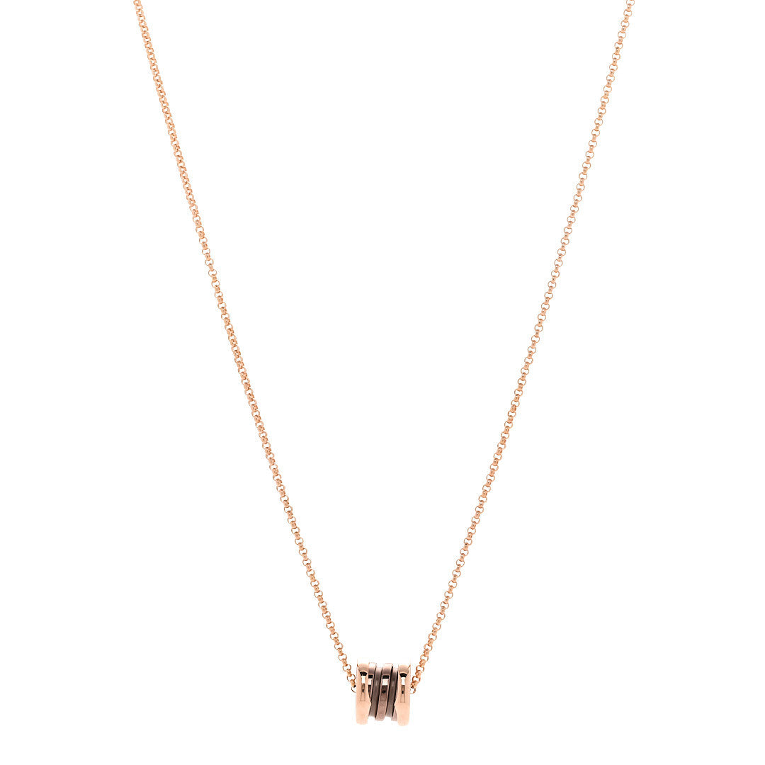 18K Rose Gold Cermet Small B.Zero1 Pendant Necklace