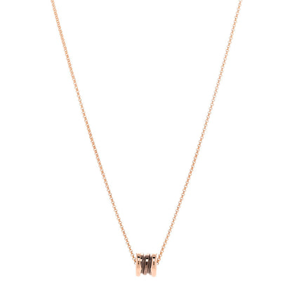 Bulgari 18K Rose Gold Cermet Small B.Zero1 Pendant Necklace 1 of 5