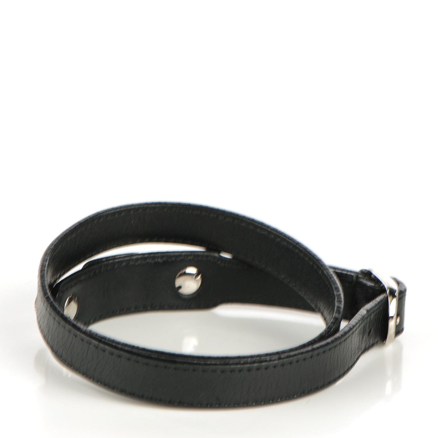 Balenciaga Agneau Giant Silver Hardware Triple Tour L Bracelet Black 3 of 6