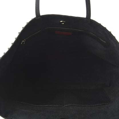 Valentino Garavani Grained Calfskin Rockstud Shoulder Tote Black 5 of 9