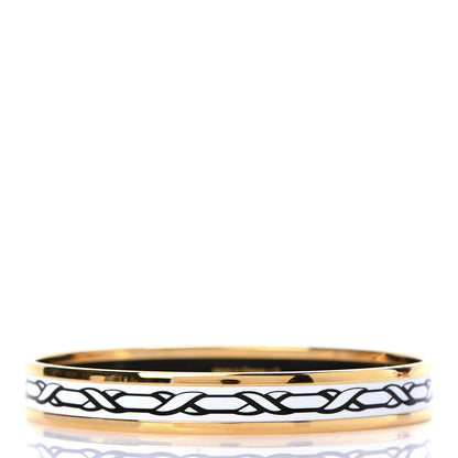 Hermes Enamel Printed Narrow Tressages d'Apparat Croisillons Bracelet Black 3 of 5
