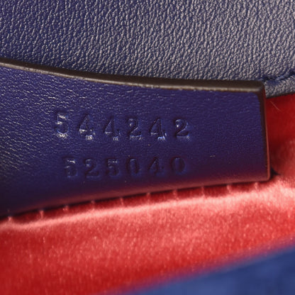 Gucci Velvet Crystal Square G Shoulder Bag Cobalt Blue 7 of 11