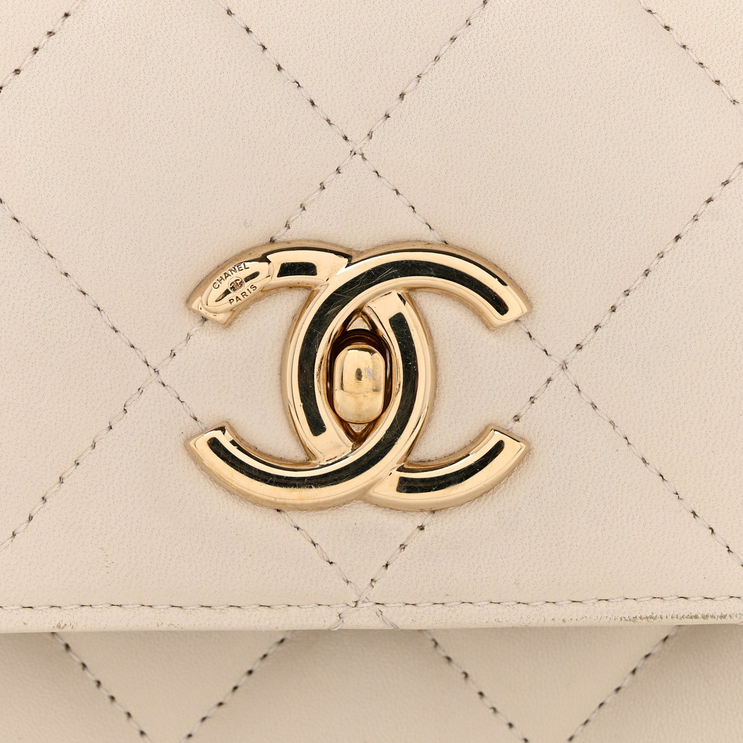 Lambskin Quilted Small Trendy CC Dual Handle Flap Bag White