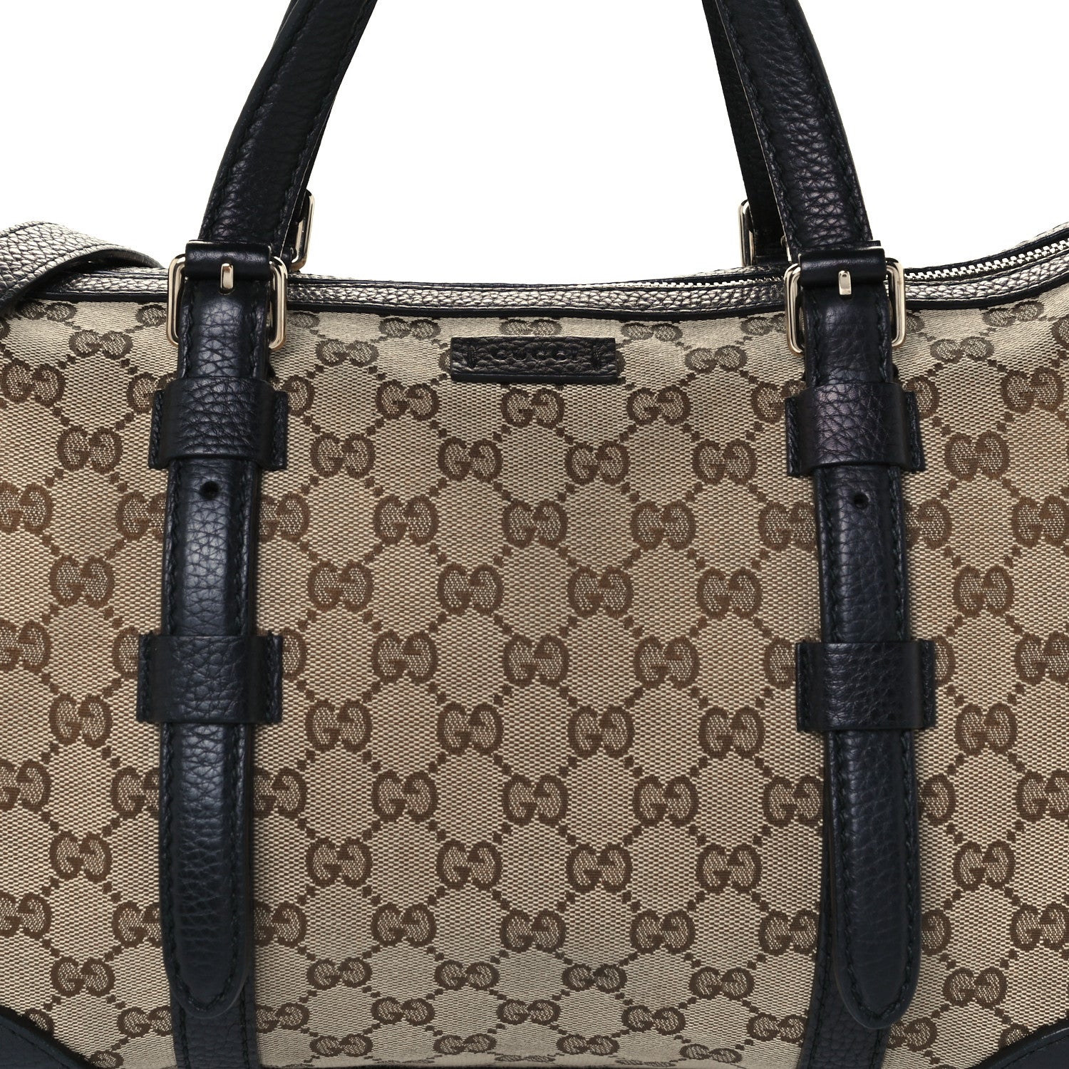 Gucci Monogram Cellarius Calfskin Large Boston Beige Ebony Black 9 of 13