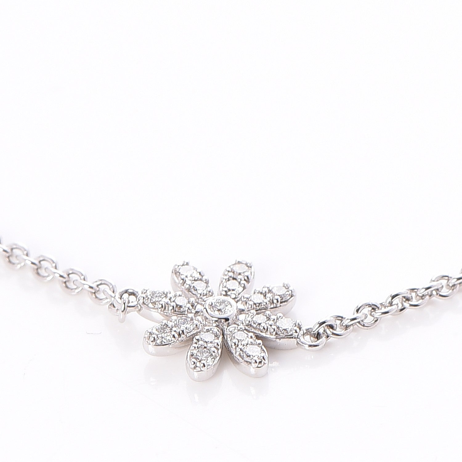 Tiffany 18K White Gold Diamond Enchant Garden Flower Bracelet 4 of 7
