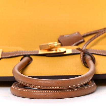Hermes Togo Bi Color Horseshoe Birkin 35 Jaune Ambre Gold 12 of 34