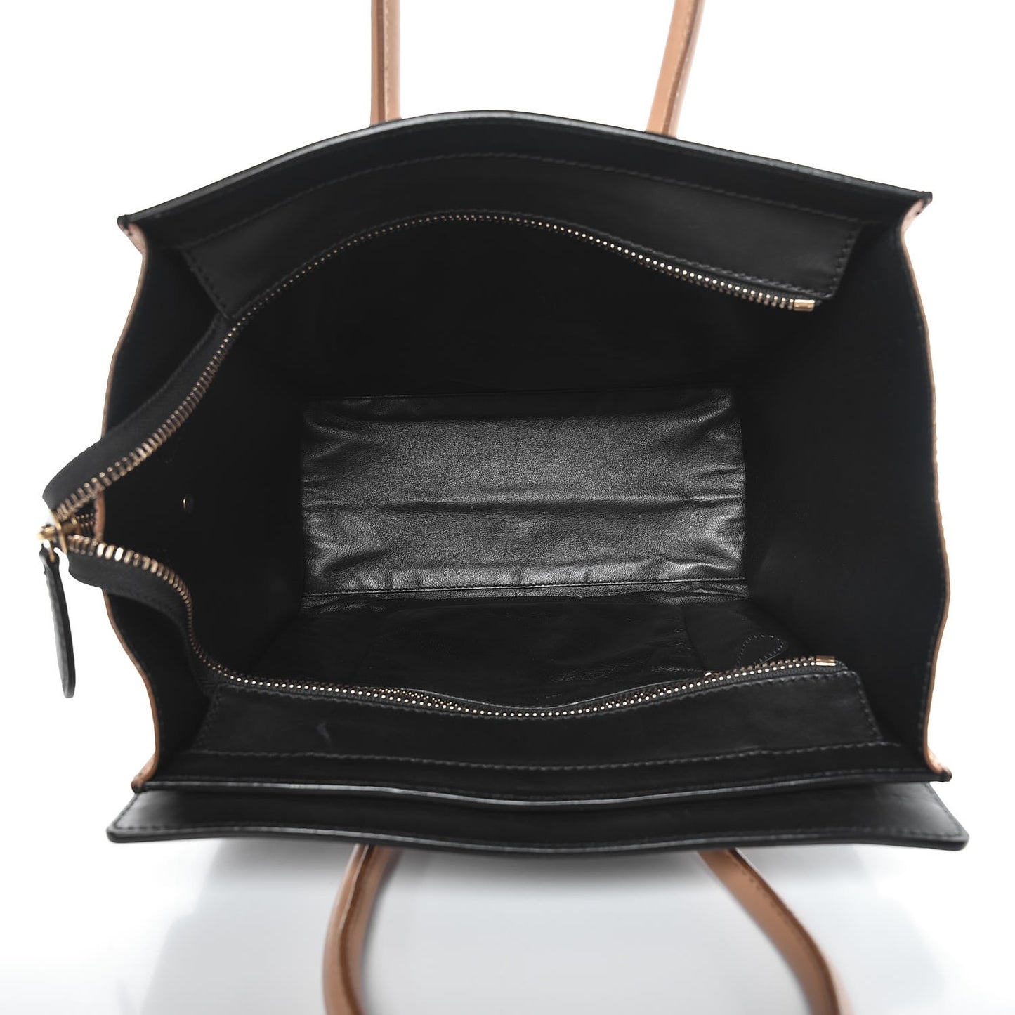 Calfskin Shrunken Lambskin Micro Tri-Color Luggage Black Brown White