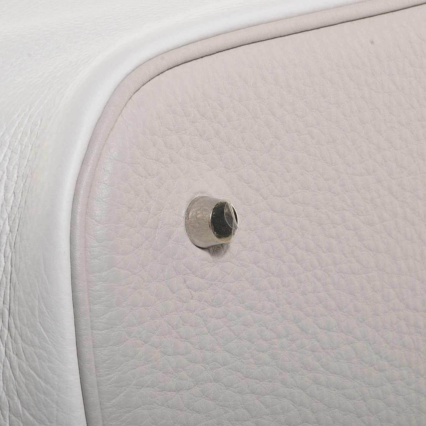 Taurillon Clemence Picotin Lock TGM Gris Perle White