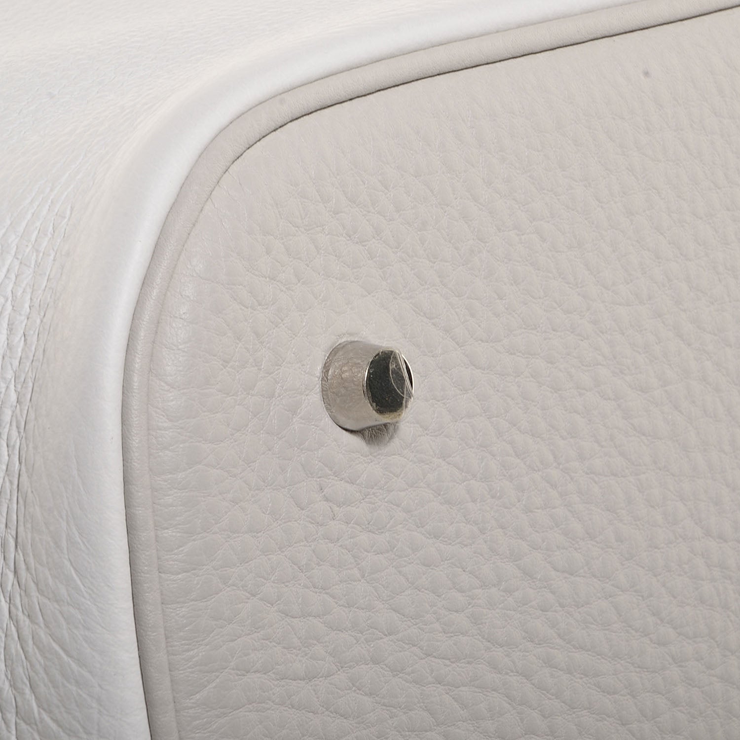 Hermes Taurillon Clemence Picotin Lock TGM Gris Perle White 10 of 14
