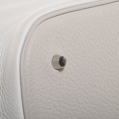 Hermes Taurillon Clemence Picotin Lock TGM Gris Perle White 10 of 14