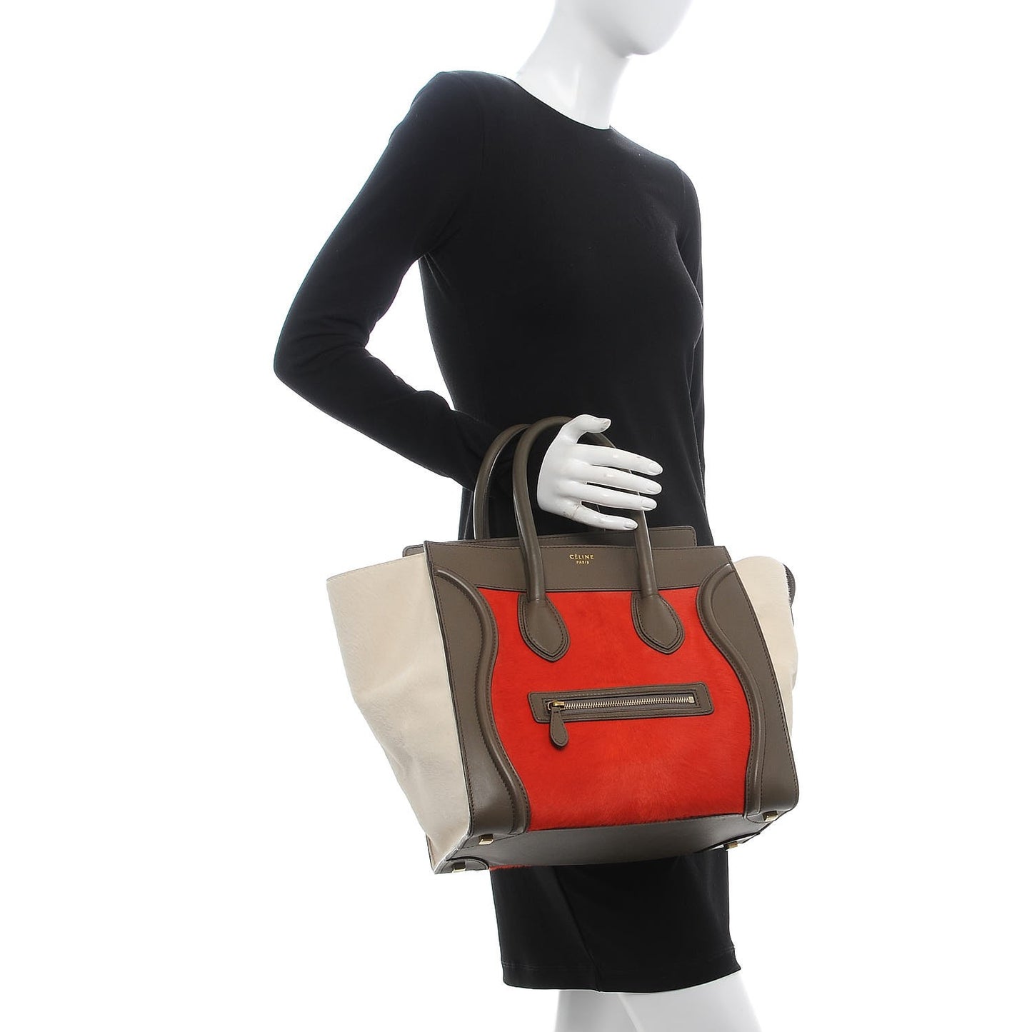 Pony Hair Smooth Calfskin Mini Tri-Color Luggage