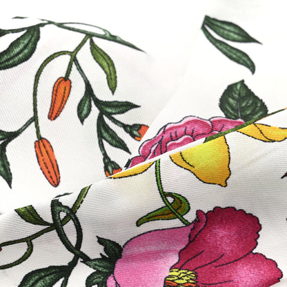 Gucci Silk Floral Print Twill Headband White Blue Multicolor 6 of 6
