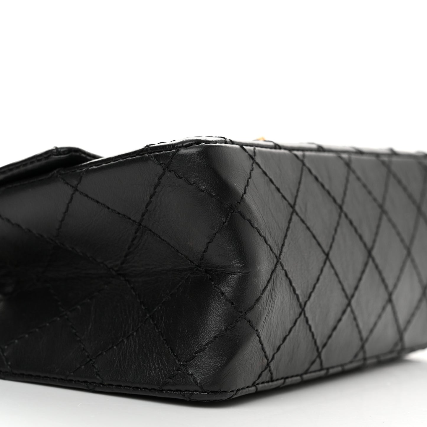 Aged Calfskin Quilted 2.55 Reissue Mini Flap Black
