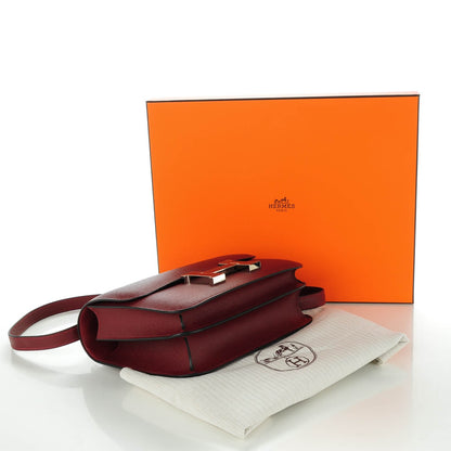 Hermes Epsom Enamel Constance 24 Rouge H Bleu Nuit 4 of 9