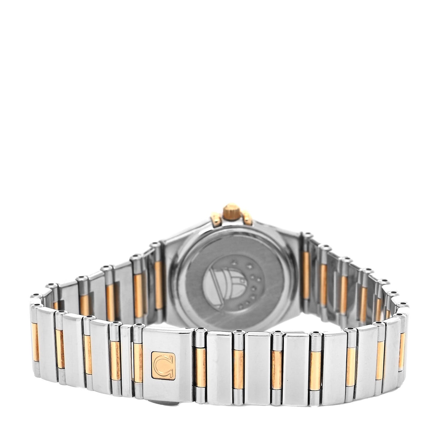 Stainless Steel 18K Yellow Gold Diamond Bezel Mother of Pearl 23mm Constellation My Choice Quartz Watch 895.1243
