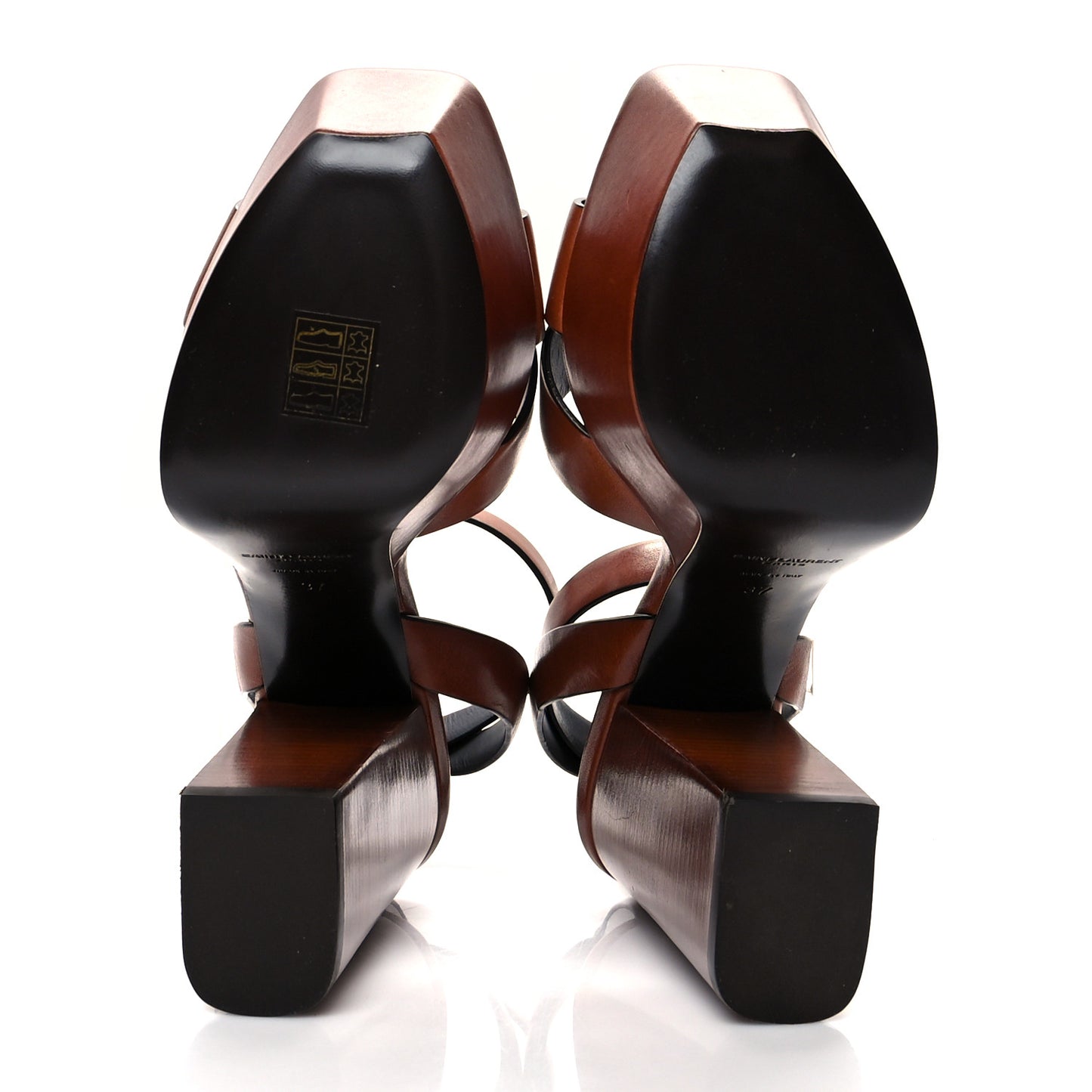 Calfskin Farrah 80 Platform Sandals 37 Papaya