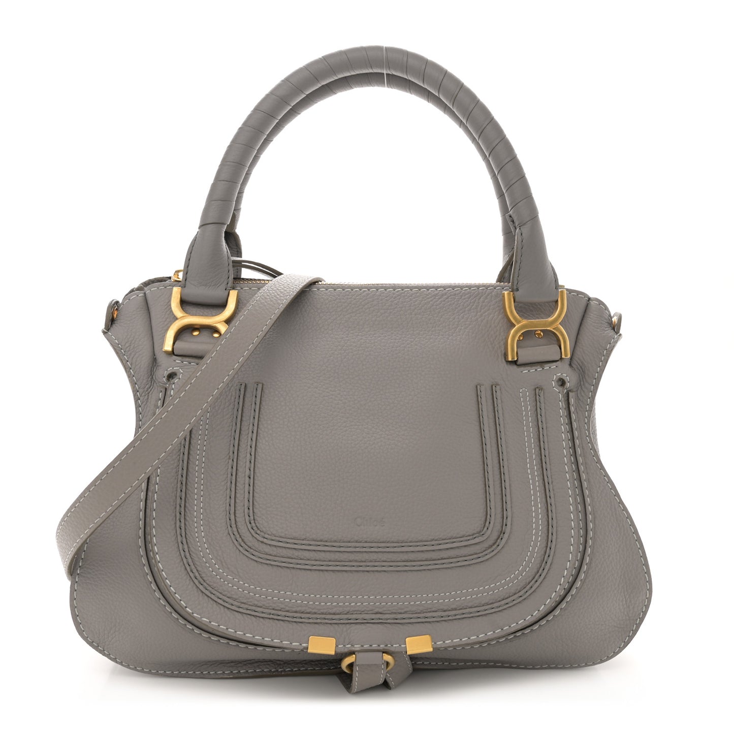 Calfskin Medium Marcie Satchel Cashmere Grey