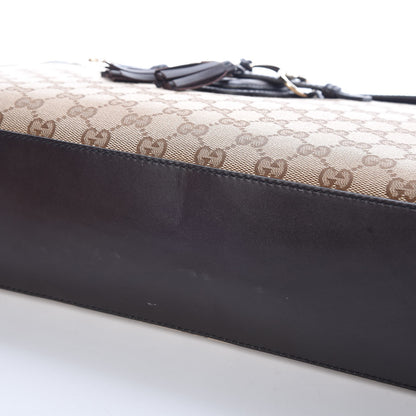 Gucci Monogram Margaux Calfskin Large Emily Chain Shoulder Bag Beige Ebony Cocoa 11 of 14