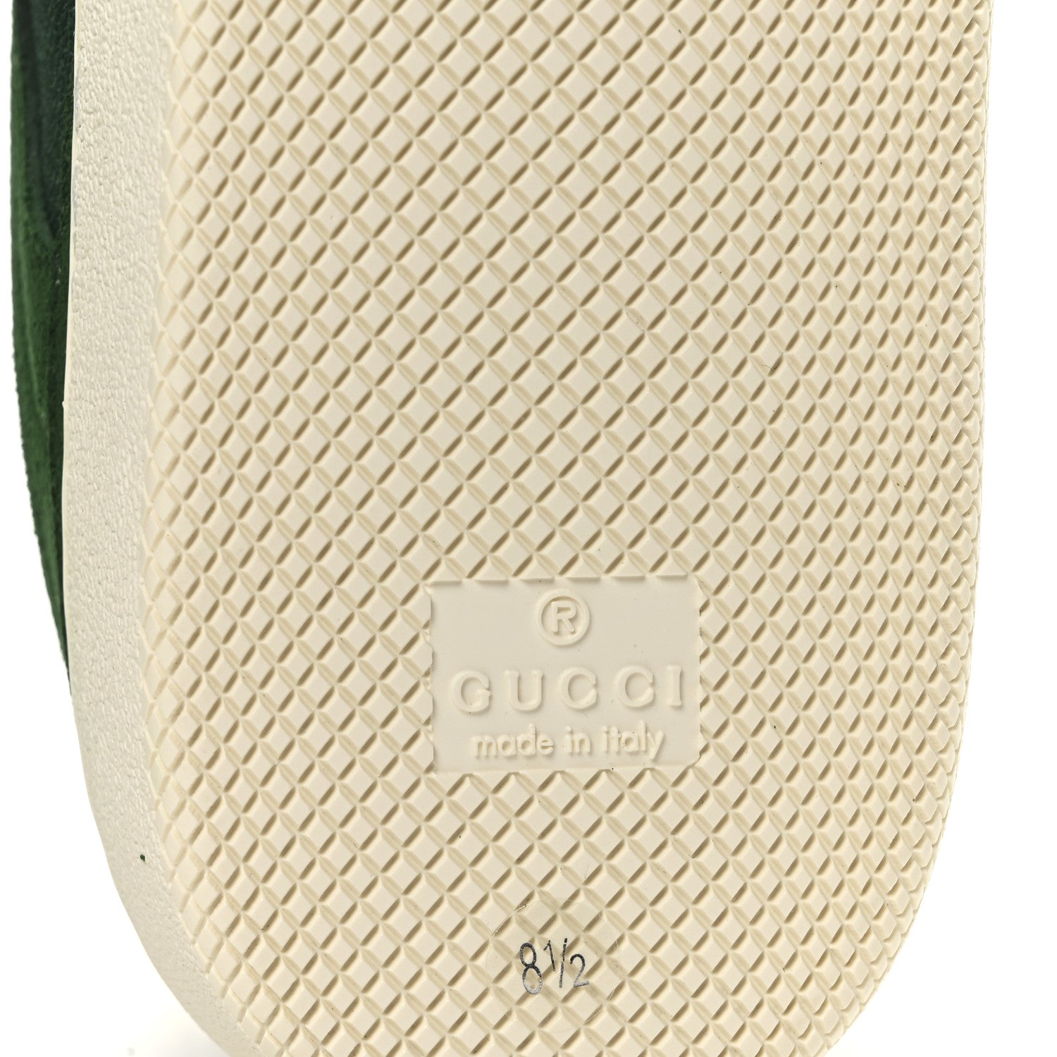 Gucci Suede Nylon Mens G75 Sneaker 8 New Shamarock Emerald Off White 7 of 9