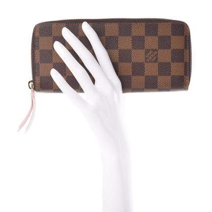 Louis Vuitton Damier Ebene Clemence Wallet Rose Ballerine 2 of 7