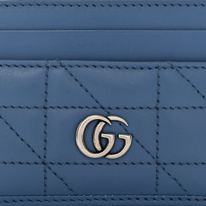 Gucci Calfskin Matelasse Aria GG Marmont Card Holder Clear Blue 7 of 9
