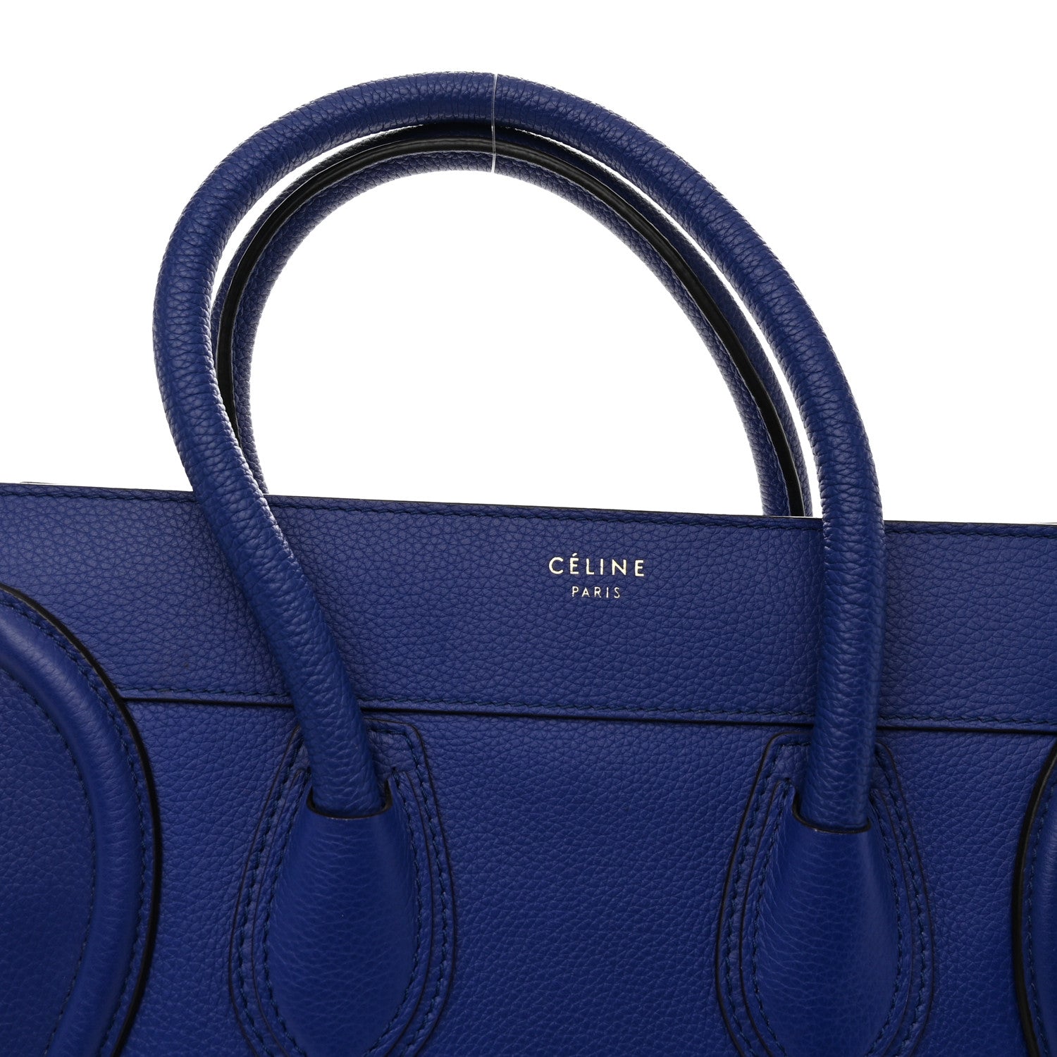 Celine Drummed Calfskin Mini Luggage Indigo 11 of 12